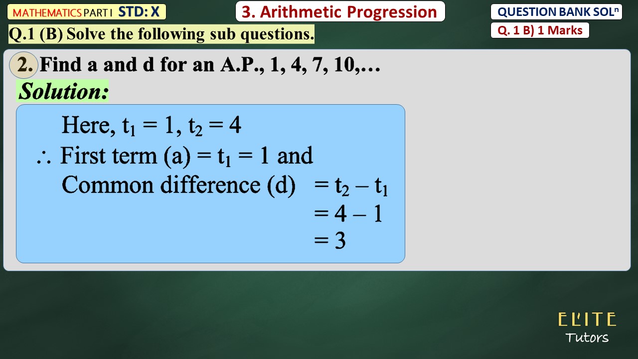 SSC Class 10 Maths 1 Question Bank Solution (Chapter 3)